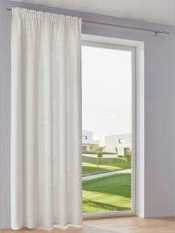 Rideau bavolet de qualité, Bande multifonction, couleur : couleur ivoire clair à motifs, taille 225x140 cm, marque helline home, 100% polyester -