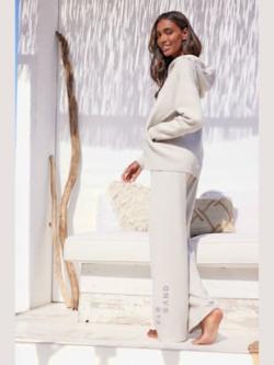 Pantalon en tricot doux et extensible, couleur gris, taille 42/44, marque Elbsand - helline