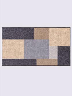 Paillasson pour intérieur et zone extérieure couverte, couleur : marron moyen à motifs, taille 110x170 cm, marque helline home, 100% polyamide -