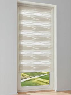 Double enrouleur, couleur : marron clair uni, taille 150x100 cm, marque helline home, 100% polyester - helline