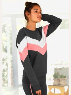 Sweat-shirt pull à rayures, couleur gris, taille 34/36, marque H.I.S - helline