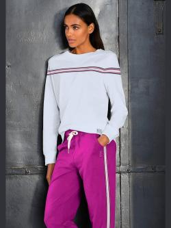 Sweater sweatshirt à rayures, couleur blanc, taille 42/44, marque H.I.S - helline
