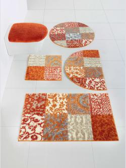 Tapis de bain acrylique, couleur orange, taille 47x50 cm - 45x50 cm, marque helline home - helline