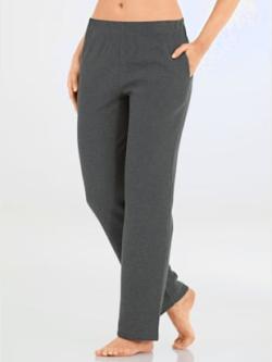 Pantalon en flanelle taille élastique, coleur anthracite chiné - HELLINE