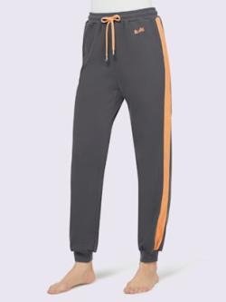 Pantalon interlock, coleur graphite-chamois - HELLINE