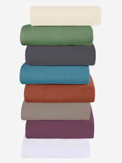Drap-housse pour matelas hauts jusqu'à 32 cm, Flanelle fine, couleur : gris moyen uni, taille 180x200 cm, marque Dormisette, 100% coton - helline