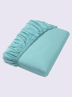 Drap-housse jersey fin maco à repassage superflu, coleur menthe - HELLINE