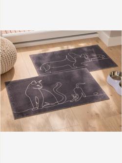 Paillasson, couleur : multicolore Non affectable, taille 45x75 cm, 100% polyamide - helline