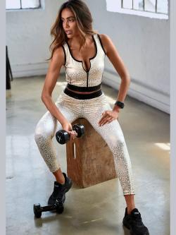 Leggings technique caleçon performance avec motif léopard, couleur multicolore, taille M (40/42), marque LASCANA ACTIVE - helline