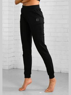 Pantalon de jogging athleleisure, logo imprimé, couleur noir, taille 34/36, marque LASCANA ACTIVE - helline