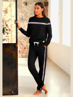 Sweater sweatshirt à rayures, couleur noir, taille 42/44, marque H.I.S - helline