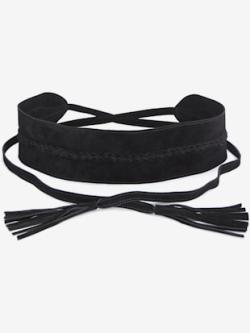 Ceinture tendance en cuir velours doux de qualité, couleur noir, taille L, marque LASCANA - helline