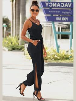 Combinaison encolure ronde, couleur noir, taille 46, marque Buffalo - helline