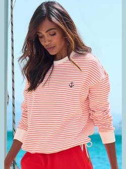 Sweatshirt rayé, couleur rouge, taille 50/52, marque H.I.S - helline