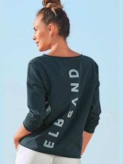 Sweat-shirt encolure ronde, couleur bleu, taille M (40), marque Elbsand - helline