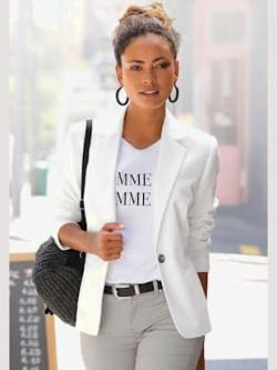 Blazer court blazer classique, couleur blanc - HELLINE