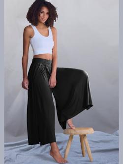 Large sarouel avec côtés chevauchants, couleur noir, taille 36, marque LASCANA - helline