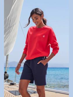 Sweater sweatshirt au coloris uni tendance, couleur rouge, taille 38/40, marque H.I.S - helline