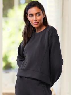Sweatshirt avec encolure ronde, couleur noir, taille 46/48, marque French Connection - helline