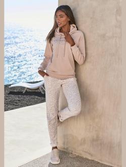 Sweat à capuche pull à capuche avec poche kangourou, couleur marron, taille 38/40, marque LASCANA - helline
