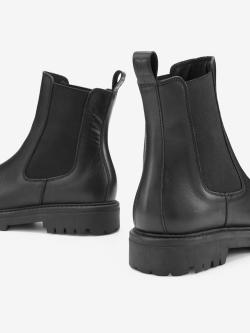 Bottines chelsea tendance en cuir de qualité, très confortables, noir uni, taille 36, Elbsand - helline