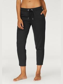 Pantalon détente pantalon de survêtement longueur 7/8, coleur noir - HELLINE