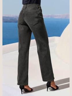 Jean large tendance, couleur noir, taille 44, marque LASCANA - helline