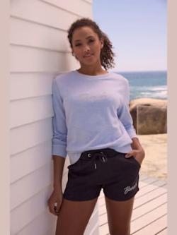Sweatshirt basique à encolure ronde, couleur bleu, taille 46/48, marque Bench. Loungewear - helline