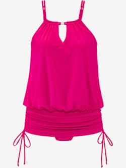 Robe de bain unis tendance avec boucle décorative, couleur rose, taille 50, marque LASCANA - helline
