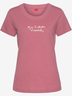 Haut de pyjama t-shirt s.oliver avec petit imprimé estival devant, couleur rose, taille 34/36, marque s.Oliver - helline