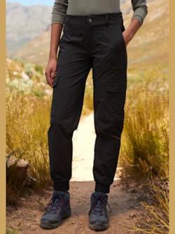Pantalon de trekking jogging cargo de randonnée à taille haute, couleur noir, taille 40, marque Vivance active - helline