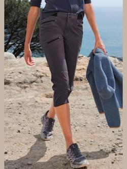 Legging corsaire pantalon de randonnée sportif en matière élastique, couleur noir, taille 46, marque Vivance active - helline
