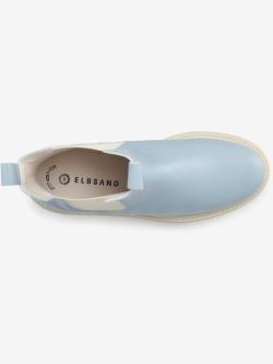 Bottines chelsea tendance en cuir de qualité, très confortables, bleu clair uni, taille 41, Elbsand - helline