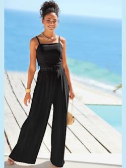 Combinaison encolure droite, coleur noir - HELLINE