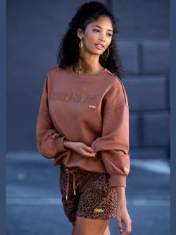 Sweater sweatshirt au coloris uni tendance, couleur marron, taille 36, marque Buffalo - helline