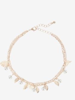 Chaîne de cheville avec petits pendentifs, couleur or, taille 0, LASCANA - helline