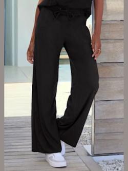 Pantalon en synthétique velours, couleur marron, taille 34/36, marque French Connection - helline