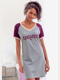 T-shirt de nuit court au style universitaire, couleur rouge, taille 34/36, marque KangaROOS - helline