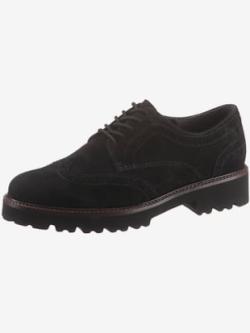 Chaussures à lacets, semelle de marche profilée, coleur noir - HELLINE