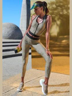 Leggings technique caleçon d'extérieur au motif abstrait, couleur vert, taille S (38/40), marque LASCANA ACTIVE - helline