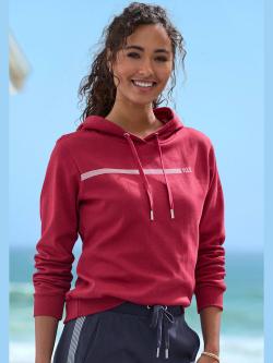 Sweatshirt lounge à capuche, couleur rouge, taille 44, marque H.I.S - helline