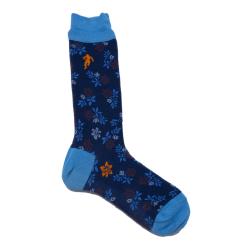 Chaussettes à motifs fleuris marine