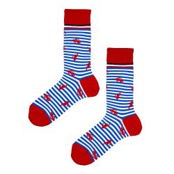 Chaussettes à rayures rouges
