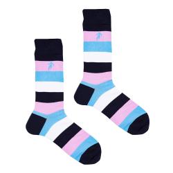 Chaussettes à grosses rayures turquoises