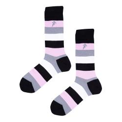 Chaussettes à grosse rayures grises