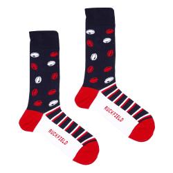 Chaussettes ballons de rugby marine