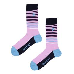 Chaussettes à fines rayures roses