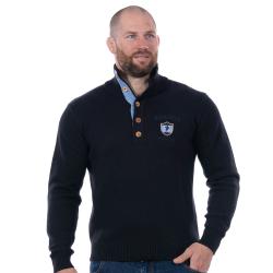 Pull Camionneur Ruckfield Rugby Vichy bleu marine