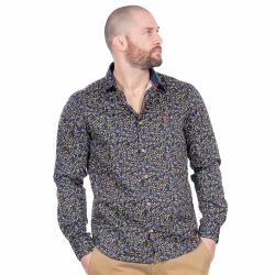 Chemise fleurie Ruckfield à manches longues Rugby Elégance bleu marine
