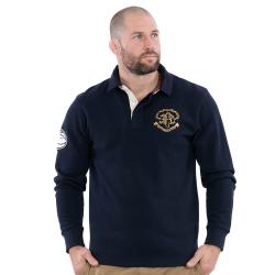 Polo nid d\'abeille Ruckfield Héritage à manches longues bleu marine